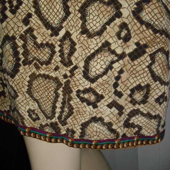SK & Co.,pure silk,snakeskin,border print,wrap mini skirt,sz 6,UNIQUE - Picture 6 of 6
